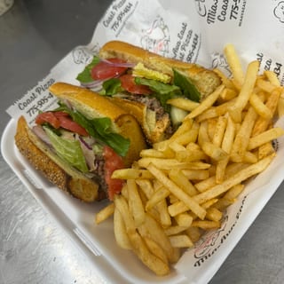 Chopped cheese sandwich w/ fries