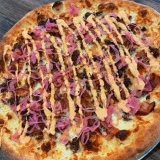 Pizza Of The Month Chef Special. The Bacon Cheeseburger.