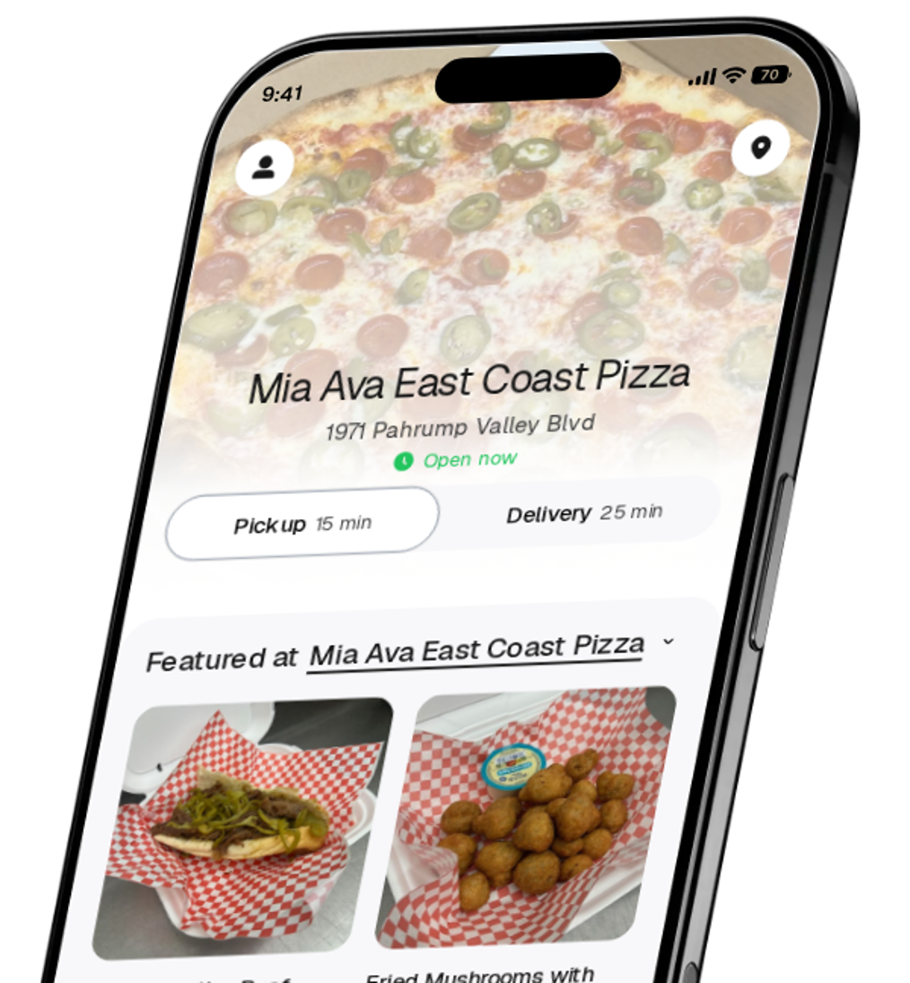 Mia Ava East Coast Pizza app preview