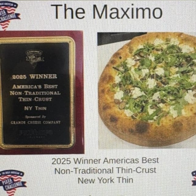 16” The Maximo 2025 1st place in The Great America Pizza Challenge Non-Traditional Thin-Crust NY Thin.