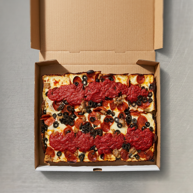 Detroit Deep Pan Pizza.