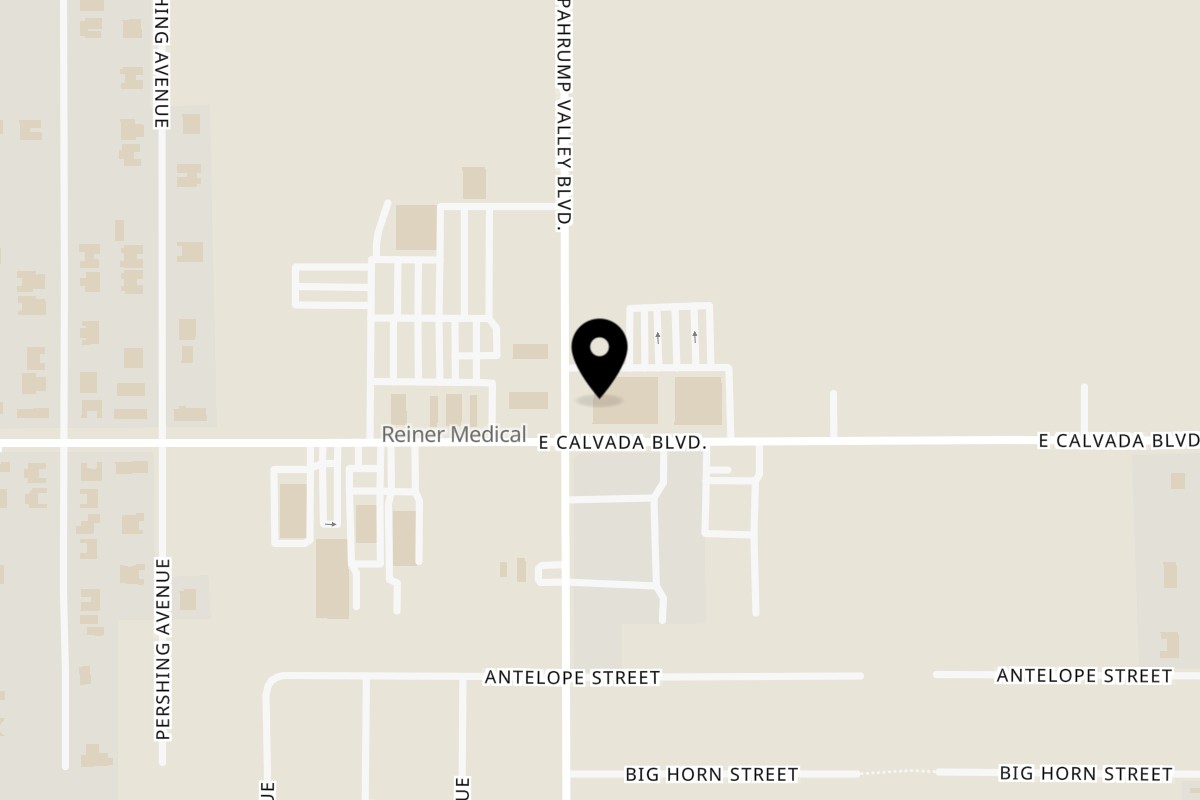 Map showing the location of Mia Ava East Coast Pizza on 1971 Pahrump Valley Blvd in Pahrump